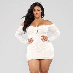 Fashion Nova Off Shoulder Mesh Mini Dress NWT Size 3X